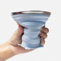 Folding Cup Foldable Collapsible Telescopic Silicone Water Bottle Teacups. 