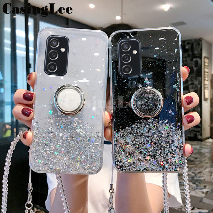 For Galaxy A14 Case Shiny Ring Glitter Soft Transparent Holder