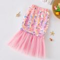 Mermaid Skirt Sequin Fishtail Skirt for 1-8 Years Baby Kids Girls Princess Skirt Mermaid Short Sleeve T-Shirt Birthday Outfit. 
