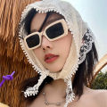 Summer Silk Triangle Headscarf Woman Headwear Korean Square Scarf Headband. 