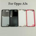 For Oppo A3s Back Battery Cover Middle Frame Door Housing Case Rear Glass Parts. 