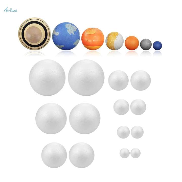 14x White Foam Balls Polystyrene Balls for Wedding Modeling Science ...