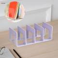Book Stand Four Section Sturdy Acrylic Bookends Handbag Divider Shelf for Table Study Room Bookcase. 