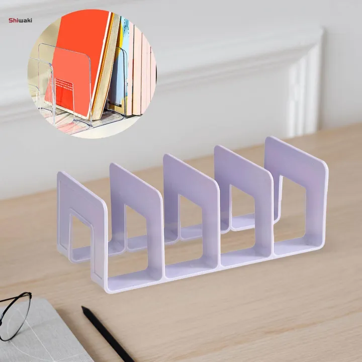 Book%20Stand%20Four%20Section%20Sturdy%20Acrylic%20Bookends%20Handbag%20Divider%20Shelf%20for%20Table%20Study%20Room%20Bookcase%20-%20Image%203