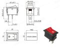 Rocker switch on off button switch Red. 