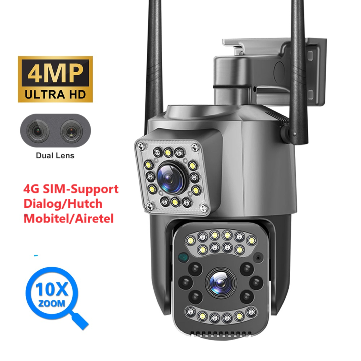 4G Sim Card Security 4MP 4K CCTV IP Camera WiFi IP CCTV Cameras Protection Camara Wifi Smart Home 360 ° Wifi Camera