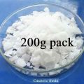 Soap making Caustic soda sodium hydroxide flakes potassium hydroxide soda ash lye packet as a detergent floor cleaner and drain cleaner – 200g. 