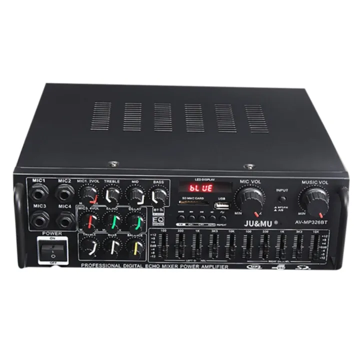 High Power Home Amplifier Amp 300W/230V Karaoke with bluetooth MP3/USB/S D/AUX/AV/FM Radio