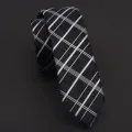 Ricnais 5cm For Man Blue Black Stirped Waterproof Necktie Paisley Men Skinny Neck For Wedding. 