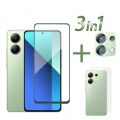 3 in1 Redmi Note 13 Pro 4G 5G Full Cover Tempered Glass For Redmi Note 13 4G 5G Screen Protector Camera Lens Film And Back Film. 