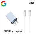 EU/US/UK 30W Fast Charger For Google Pixel 7 6 5 Pro 6A 5A 4A 3A XL 4XL Quick Charge Travel Adapter Usb C To Type C Cable. 