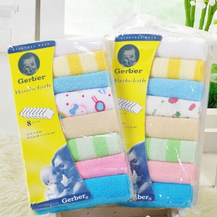 8 Pieces of Baby Bath Towel Soft Face Natural Cotton Feeding Absorbent Small Handkerchief Bib Saliva Towel Baby Shower Gift