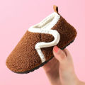 Winter Home Shoes Boys Girls Cotton Slippers Solid Warm Kids Indoor Plush Floor Shoes Children Soft Sole Anti-slip Cotton Shoes. 