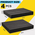 4 Pcs Customizable Polyethylene Black Black Foam Sheets for Cases Tool Foam Black Foam Sheet for Packaging and Crafts. 