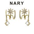 1 Pair Ear Studs Claw 3 Rows Elegant Temperament Golden Gift Hypoallergenic Bling Rhinestone Star Women Earrings Fashion Jewelry. 