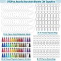 350Pcs Acrylic Clear Keychain for Vinyl for DIY Keychain Craft. 