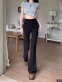 Bell bottoms, women's bell suit pants, women's spring and summer slim elastic new pants, small high waist, small casual pants, slim fit. 