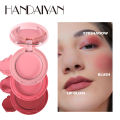 Handaiyan 3 Colors Blusher Plate Foldable 3 In1 Contour Compact Eyeshadow Blusher Lip Mud. 