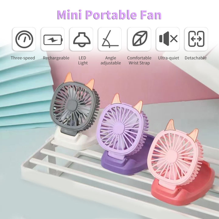 Portable%20Fan%20Mini%20Fan%20Portable%20Watch%20Fan%20with%20Comfortable%20Wrist%20Strap%20Colorful%20LED%20Light%20Three-speed%20USB%20Charging%20-%20Image%203
