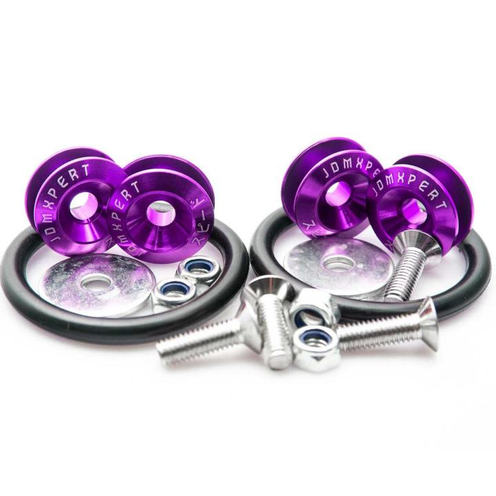 4x Purple JDM Aluminum Quick Release Fasteners Bumper