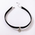 Cute Snowflake Chain Choker Necklace for Women Charms Black Cloths Adjustable Christmas Jewelry Gift Collar 20741. 