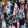 Summer Beach Smock Boho Floral Print Beach Cover-up with Tassels Lightweight Sun Protection for Bikini Swimsuit Perfect for Beach Holidays Flower Print Beach Smock. 