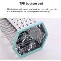 Professional Box Grater, Stainless Steel with 6 Sides Kitchen Box Grater, Stainless Steel Cheese Grater - 6 Sides Stand Grater with Rubber Handle & Base for Parmesan Cheese, Ginger, Vegetables. 
