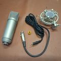 Professional Studio Record Condenser Microphone U87 With Shock Mount, XLR to 3.5mm Audio cable, Mic Foam For Mobile Computer laptop Gaming Podcast Silver Reference Quality Condenser Microphone, Large Diaphragm Recording mic. 