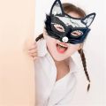 【HUT】 Sexy Leather Cat Mask Women Masquerade Mask Women Girls Sexy Lace Black Cat Eye Mask For Cosplay Christmas Halloween Party. 