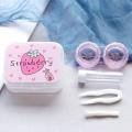 Contact Lens Case For Women Girl Fruit Pattern Lens Container Holder Storage Box Travel Kit Cute Contact Lenses Case. 