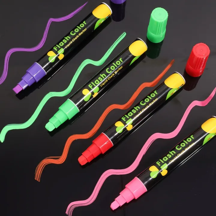 Reusable%20Stationery%20Supplies%20Writing%20Smooth%20Liquid%20Ink%20Glowing%20Pen%20Multicolor%20Drawing%20Highlighter%20Erasable%20Advertising%20Graffiti%20Pen%20LED%20Board%20Fluorescent%20Pens%20-%20Image%202