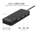 【The Timber Loft】Hub USB 2.0 Interface External 7.1CH Sound Cards 3-Port USB 2.0 Headphone Mic 7.1CH Sound Adapter Multi Ports Splitter. 