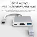 3 IN 1 Type C To HDTV + USB + USB-C Adapter Cable USB C To HDMI -compatible 4K USB-C Docking Station Adapter For Laptop Computer. 