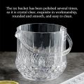 Ice Bucket Plastic Ice Bucket with Handle Acrylic Transparent-Blue. 