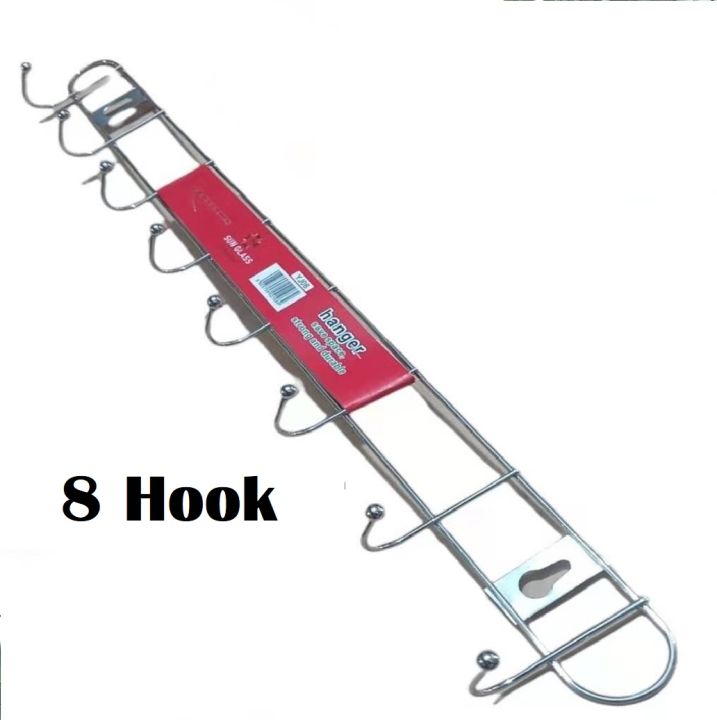 Stainless%20Steel%20Hanger%20Kitchen%20Bathroom%208%20Hook%20Holder%20Clothes%20Storage%20Coat%20Rack%20Clothing%20Hangers%20Cloth%20Hooks%20-%20Image%203