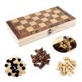 OYPFXMI 3 in 1 Wooden Chess and Checkers Set for Kids and Adults for Travel Portable Folding Beginner Chess Set. 