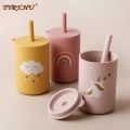150ML Baby Feeding Drinkware Straw Cup Baby Learning Feeding Bottles Anti-Hot Leakproof Silicone Tableware Toddler Water Bottle. 