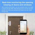 Tuya Door Window Open Close Sensor Alarm Smart Home Security Door Magnetic Alarm Wi-Fi Window Open Alarm Sensor APP Re-mote control compatible with Ale-xa Google Assistant. 