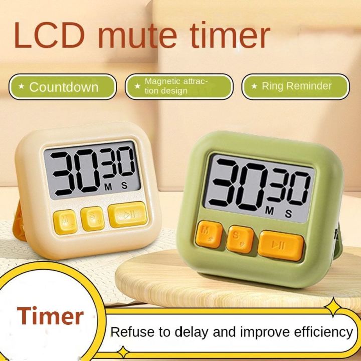 Multi functional LCD Digital Kitchen Timer with Magnetic Self ...