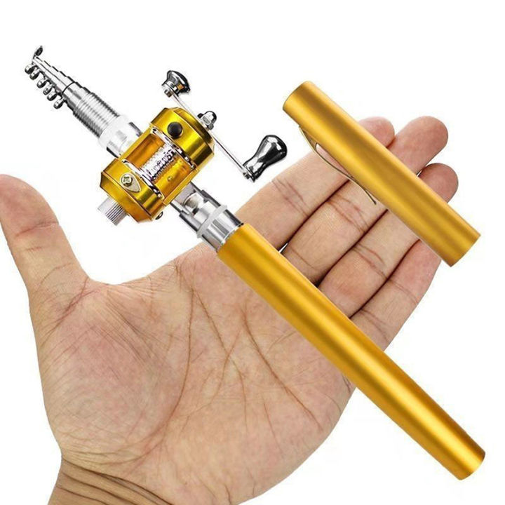 Portable Pocket Telescopic Mini Fishing Pole Pen Shape Folded Fishing Rod Small seaweed Fugar