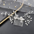 Elegant Bridal Pearl Hair Comb Clip-Handmade Flower Beautiful Crystal Hair Accessories -Wedding Hair Pins Bridesmaid Bridal Decor. 