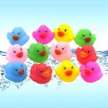 12pcs Rubber Duck Baby Bath Toys Rubber Colorful Quack Ducks for Children Summer Swimming Pools Play Bathroom 3.5*3.5*3cm. 