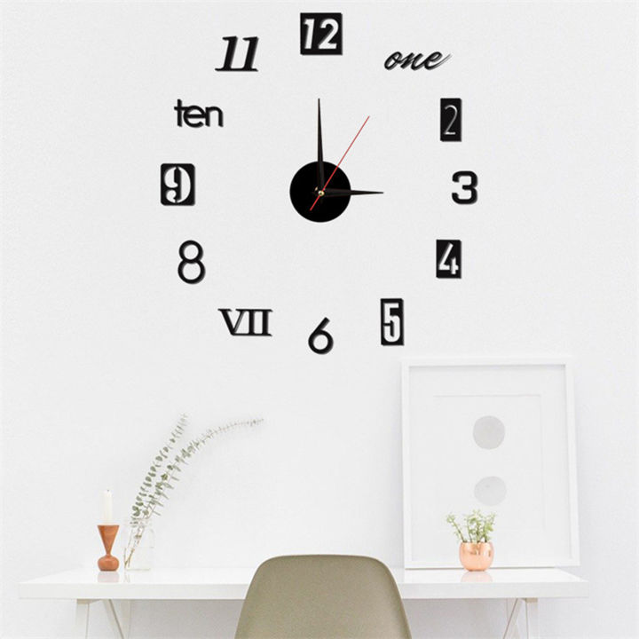 GOIKEA%20Acrylic%20Wall%20Clock%20with%203D%20Effect%20Silent%20Movement%20Large%20Numbers%20Mirror%20Design%20for%20Living%20Room%20Bedroom%20Office%2040cm%20-%20Image%203