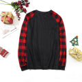 bellylady 2 Pcs/set Parent-ld  Outfit Christmas Deer Alphabet Printed Plaid Pattern Long-sleeved Pajamas Set color. 