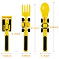 3pcs Tableware for Children Car Bulldozer Excavator Shovel Cutlery Kids Tableware Materials Safety Utensils Kids Spoon Fork set. 