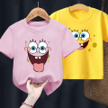 SpongeBob SquarePants Kids Short Sleeve T Shirts Boy Girl Cotton Expression T-shirt Cartoon Clothes Summer Tee Shirt Tops Gifts. 
