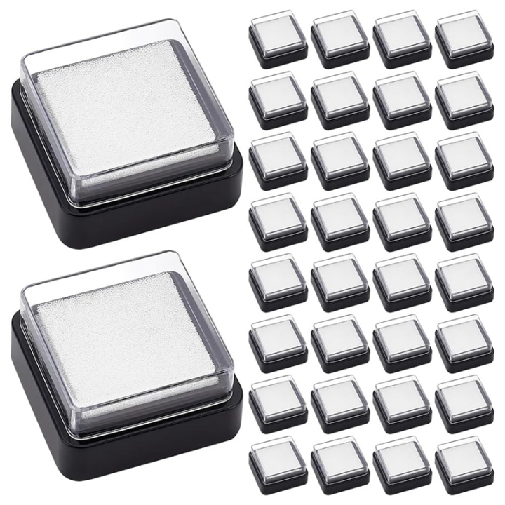 30PCS Empty Blank Ink Pad No Ink Mini Thumbprint Sponge Ink Stamp Pad