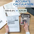 14-Digit Desktop Calculator Solar Battery Dual Power Large LCD Display Big Sensitive Button with Check & Correct Function for Office School Business Desk. 