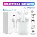 i12 TWS Airpods ( Original ) Wireless Bluetooth Headset Earphone 5.0 Touch Control Earbuds fro All Smart Mobile phone and Tablet. 