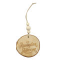 Wood Wooden Eid Mubarak Pendants 6cm Circular Ramadan Ornament Diy Islamic Pendant for Wall Door. 